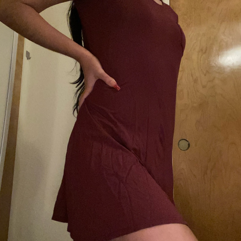 Maroon Mossimo Supply Co. Super Soft T-Shirt Dress